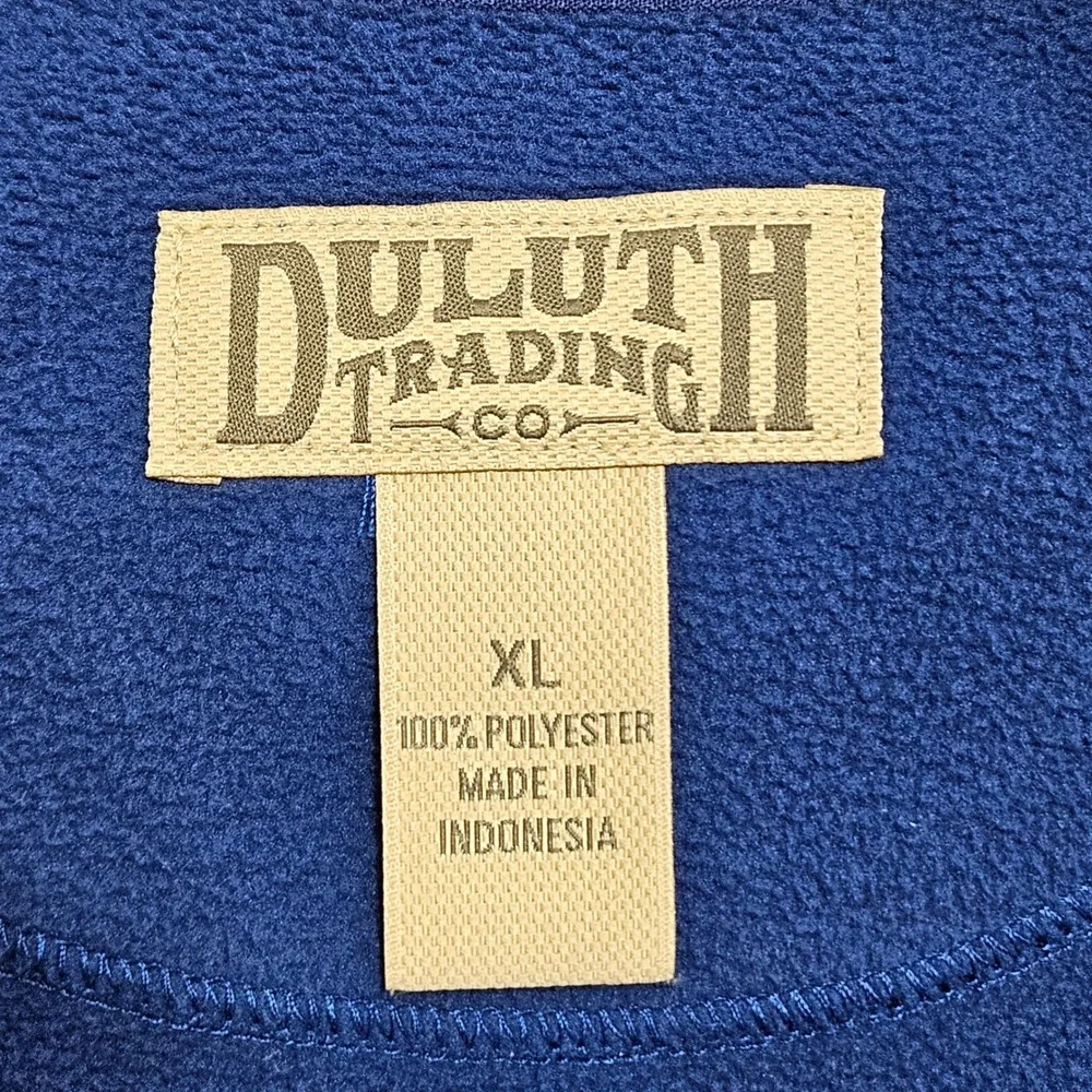 Duluth Trading Co Mens XL Royal Blue Full Zip Fleece Jacket Utility Pocket 26706